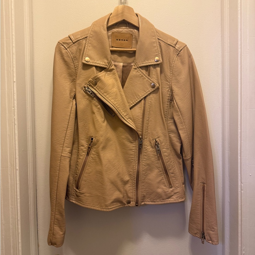 Blank NYC Tan Leather Moto Jacket